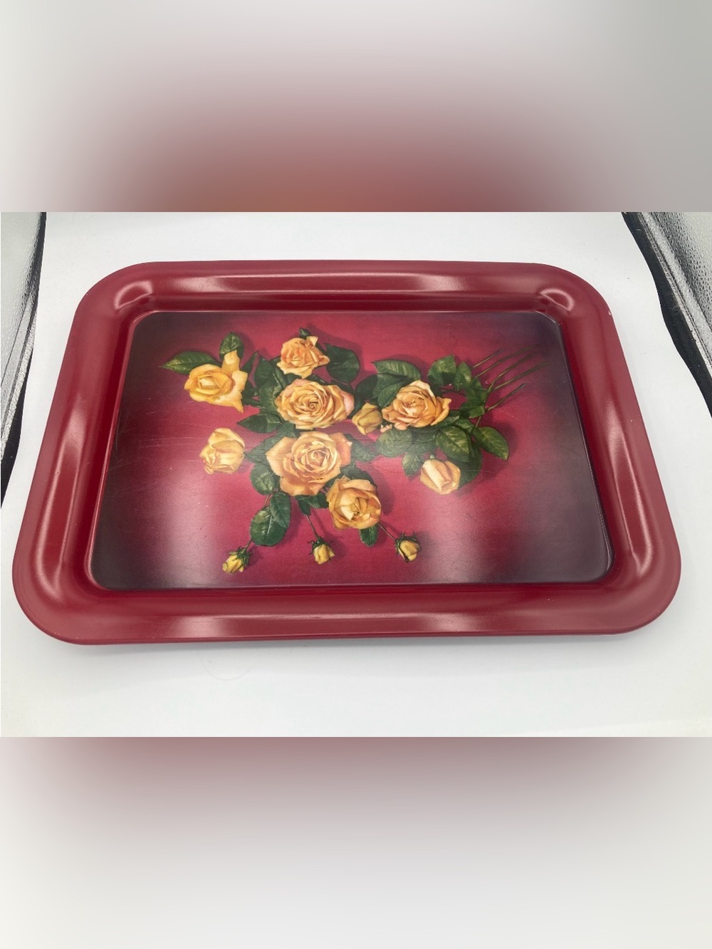 #MCM Rose Metal Tray #botanical #floral #cottagecore midcentury modern